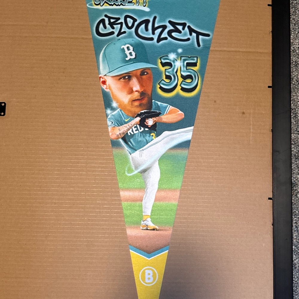 MLB Boston Red Sox All Star Pitcher Garrett Crochet Pennant Fenway SGA 9/1/25
